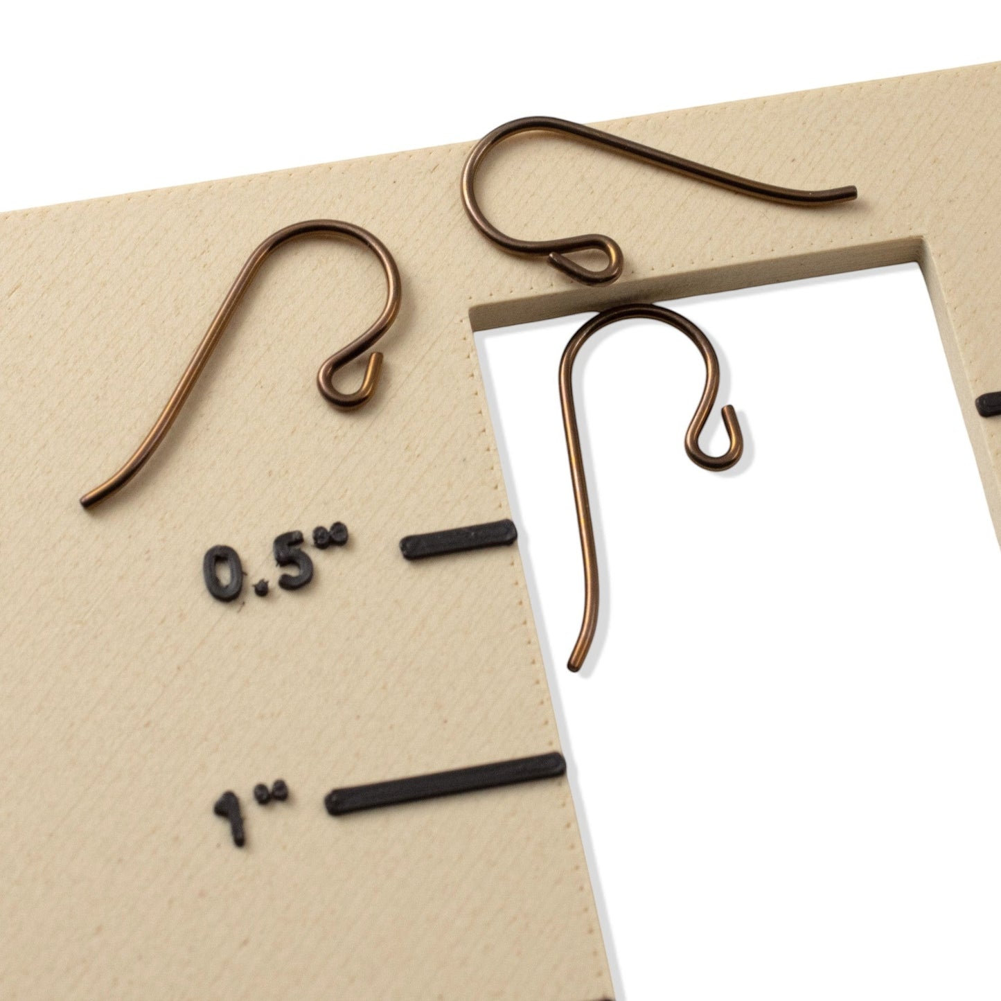 Hackberry Creek bronze niobium small loop ear wires, 20 gauge, 8mm wide x 20mm long. Hypoallergenic and permanent color.