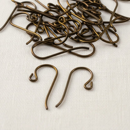 Hackberry Creek bronze niobium small loop ear wires, 8mm x 20mm, 20 gauge, hypoallergenic, 50-pack.
