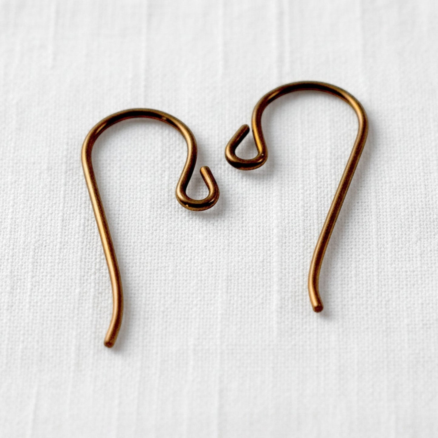 Hackberry Creek bronze niobium small loop ear wires, 8mm x 20mm, 20 gauge, hypoallergenic, permanent color, 50-pack.
