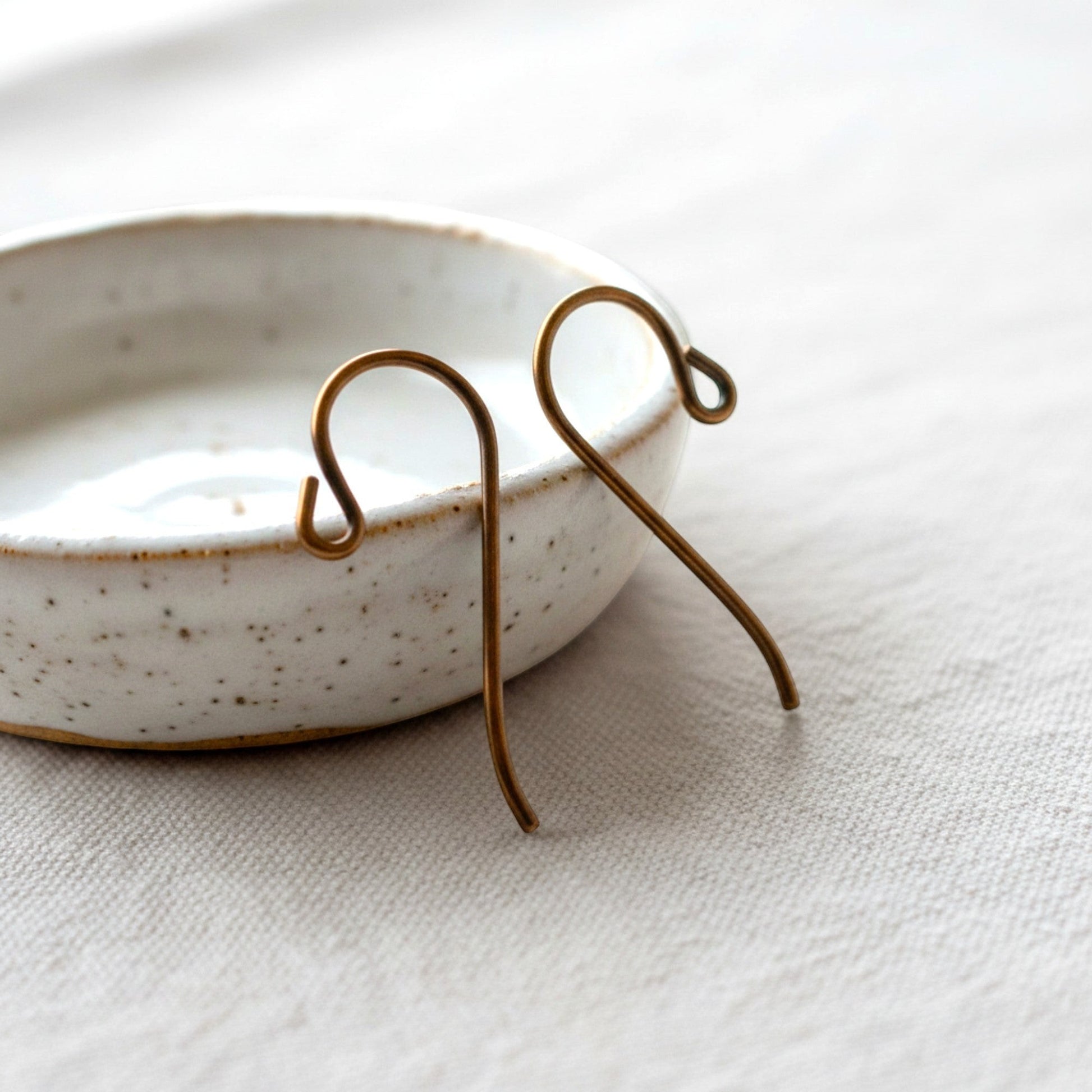 Hackberry Creek bronze niobium small loop ear wires, 8mm x 20mm, 20 gauge, hypoallergenic, permanent color.