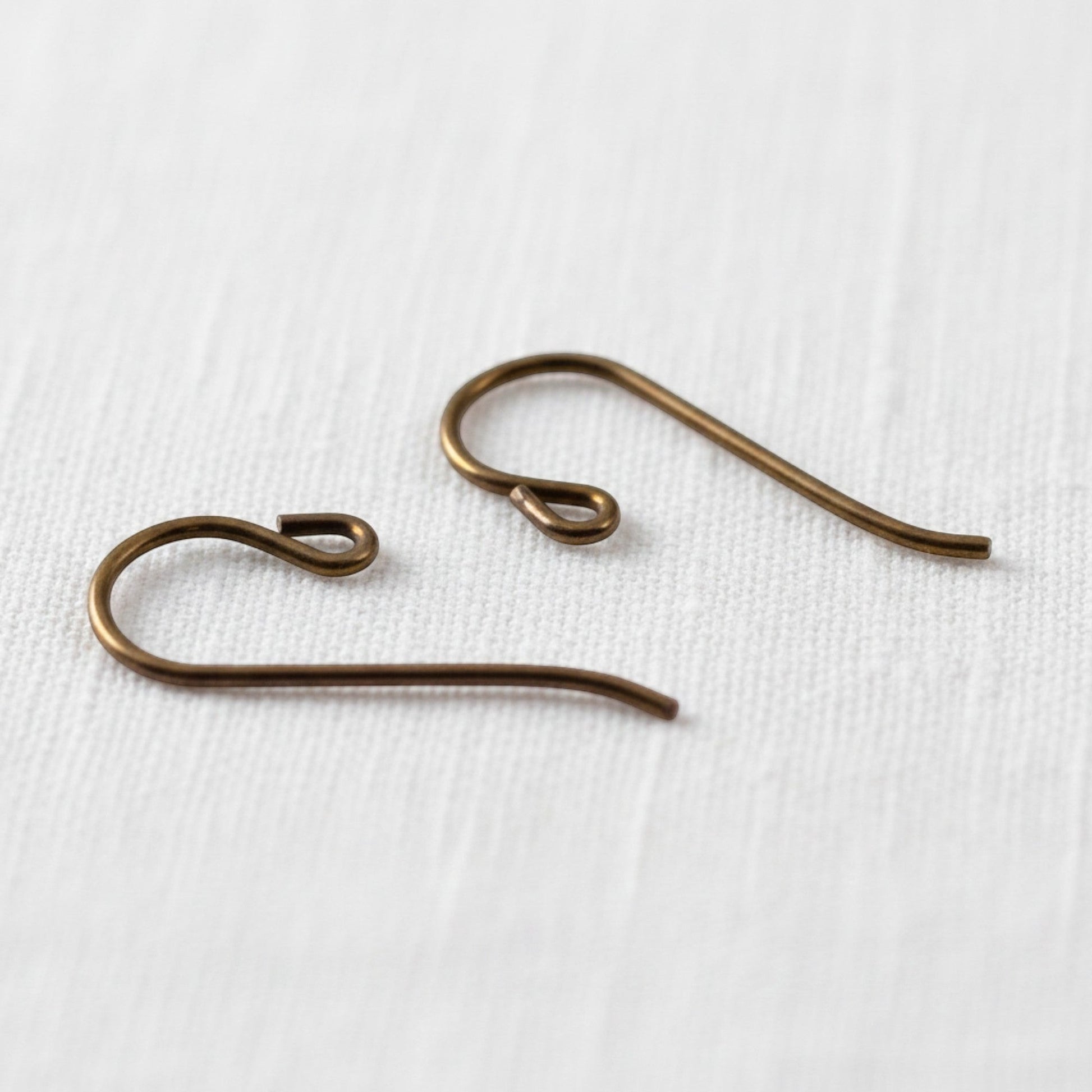 Hackberry Creek bronze niobium small loop earring wires, 8mm wide x 20mm long, 20 gauge, hypoallergenic, permanent color.