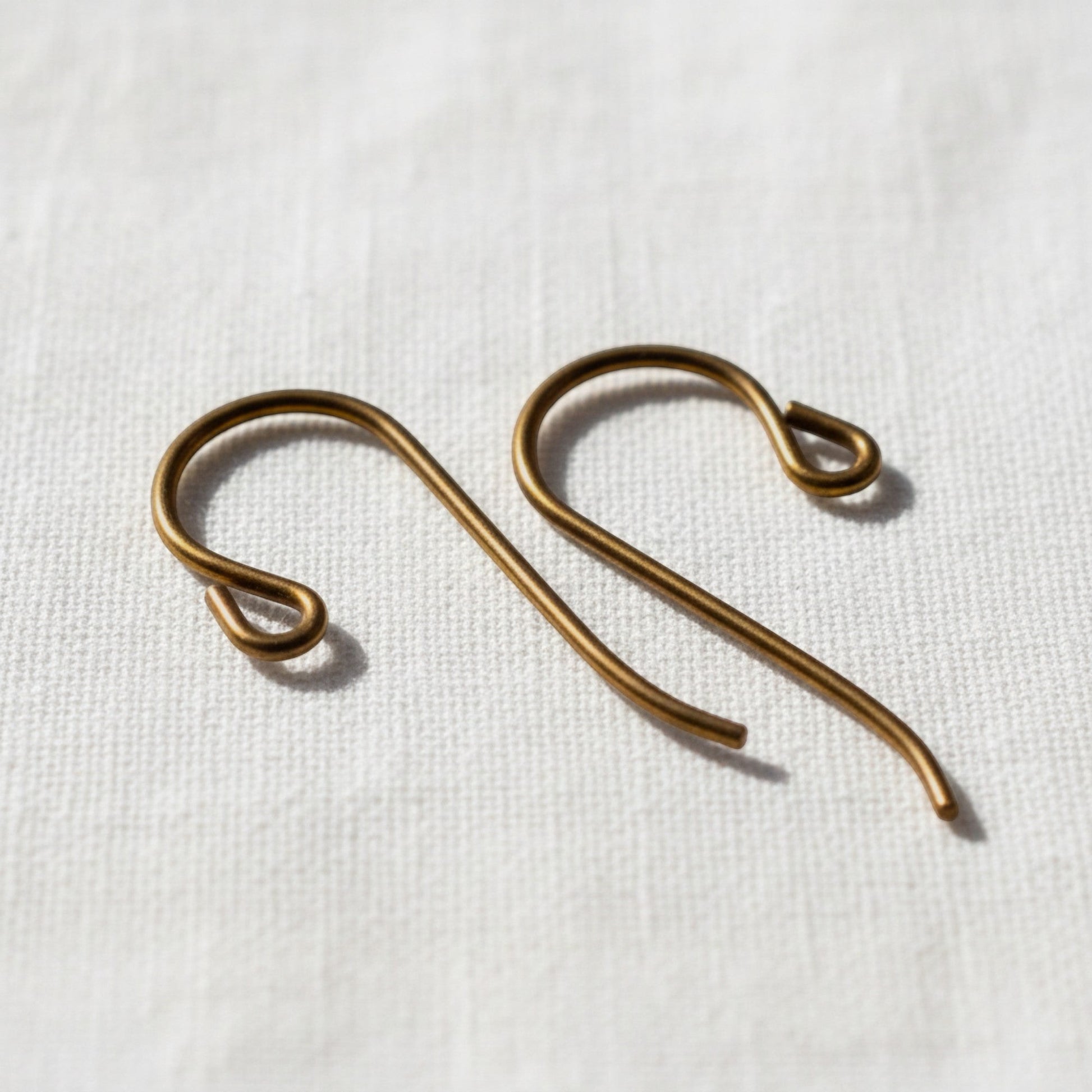 Hackberry Creek bronze niobium small loop ear wires, 8mm wide x 20mm long, 20 gauge, hypoallergenic, permanent color.