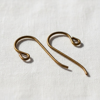Hackberry Creek bronze niobium small loop ear wires, 8mm wide x 20mm long, 20 gauge, hypoallergenic, permanent color.