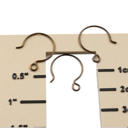 Hackberry Creek bronze niobium circle hoop ear wires for jewelry making, 15mm hypoallergenic geometric earring hooks.