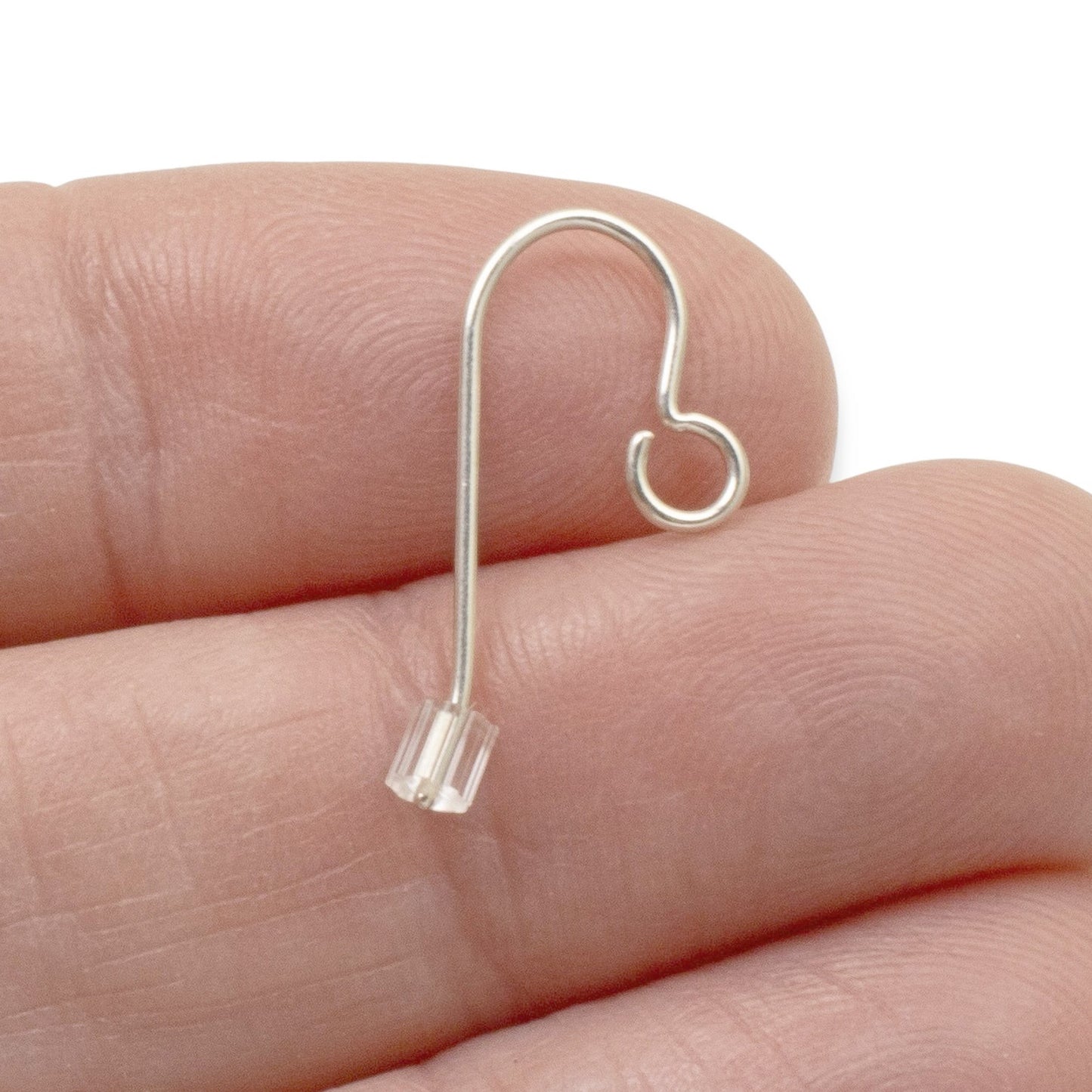 Hackberry Creek clear plastic ribbed earring backs for French hook and post earrings, 500 pack.