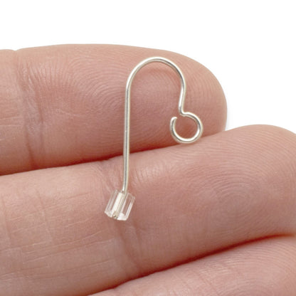 Hackberry Creek clear plastic ribbed earring backs for French hook and post earrings, 500 pack.