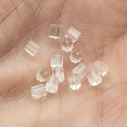 Hackberry Creek clear plastic ribbed earring backs, 500 pack, for French hook and post earrings.