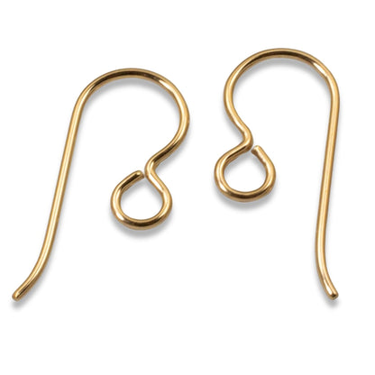 Hackberry Creek 14/20 gold filled earring hooks with a regular loop design for jewelry making.