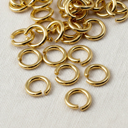 Hackberry Creek 8mm bright gold plated 304 stainless steel jump rings for jewelry making and chain maille
