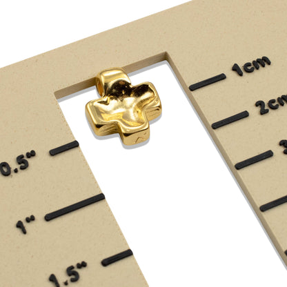 Hackberry Creek 24K gold plated cross pendant with textured wave surface for religious jewelry and charm making
