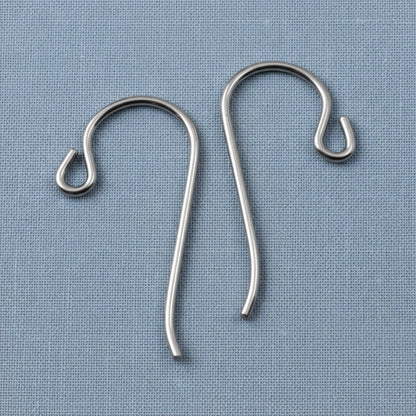 Hackberry Creek hypoallergenic gray niobium French hook ear wires with small loops for jewelry making.