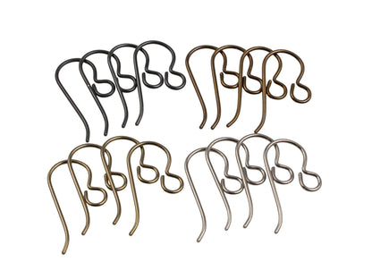Hackberry Creek 8-pair hypoallergenic niobium ear wires in gray, bronze, black, and antique brass finishes.