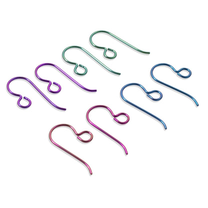 Hackberry Creek Niobium Colorful Ear Wire Variety Pack with green, pink, turquoise blue, and purple hypoallergenic hooks.