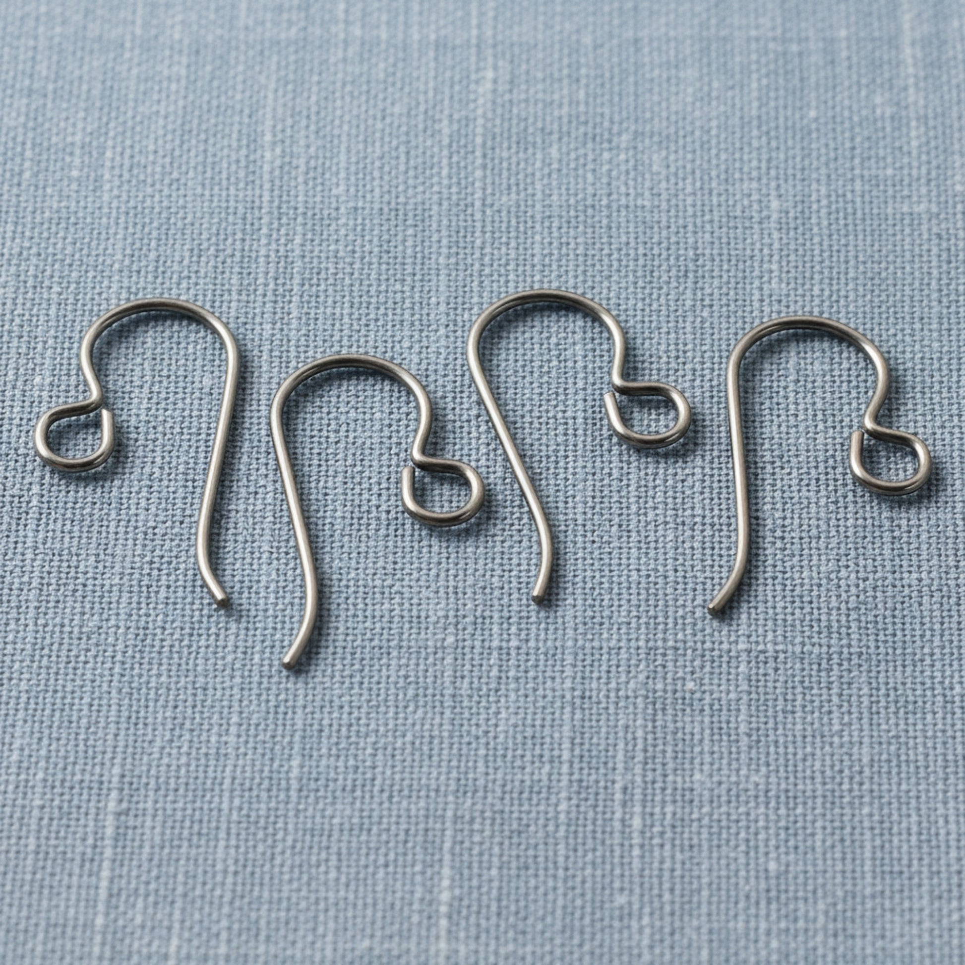 Hackberry Creek gray niobium earring kit for 2 pairs of hypoallergenic jewelry. Includes ear wires, pins, and jump rings.