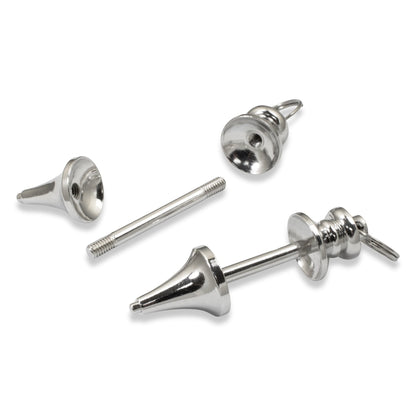 Hackberry Creek silver zinc alloy beadable pendants with removable threaded bars for custom jewelry and keychain designs.