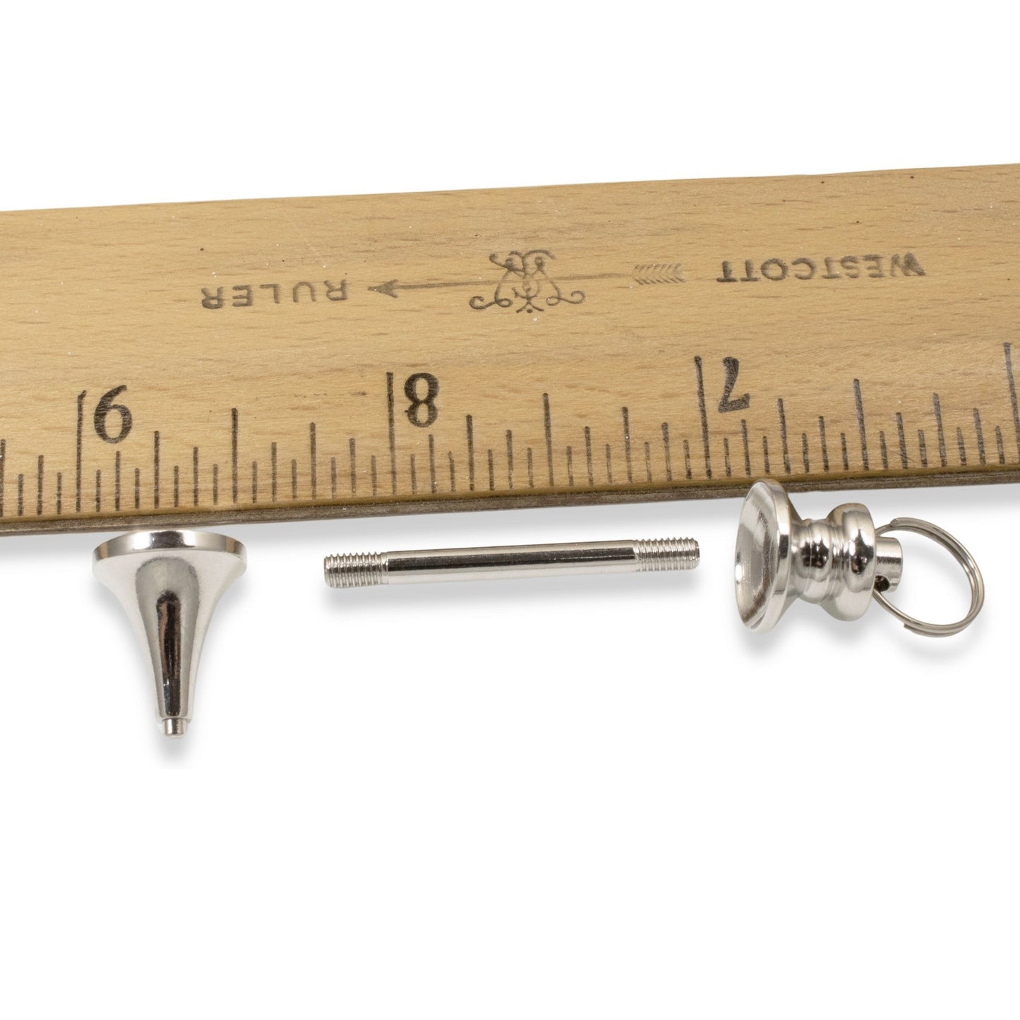 Hackberry Creek silver zinc alloy beadable pendant components with a threaded bar for custom jewelry making