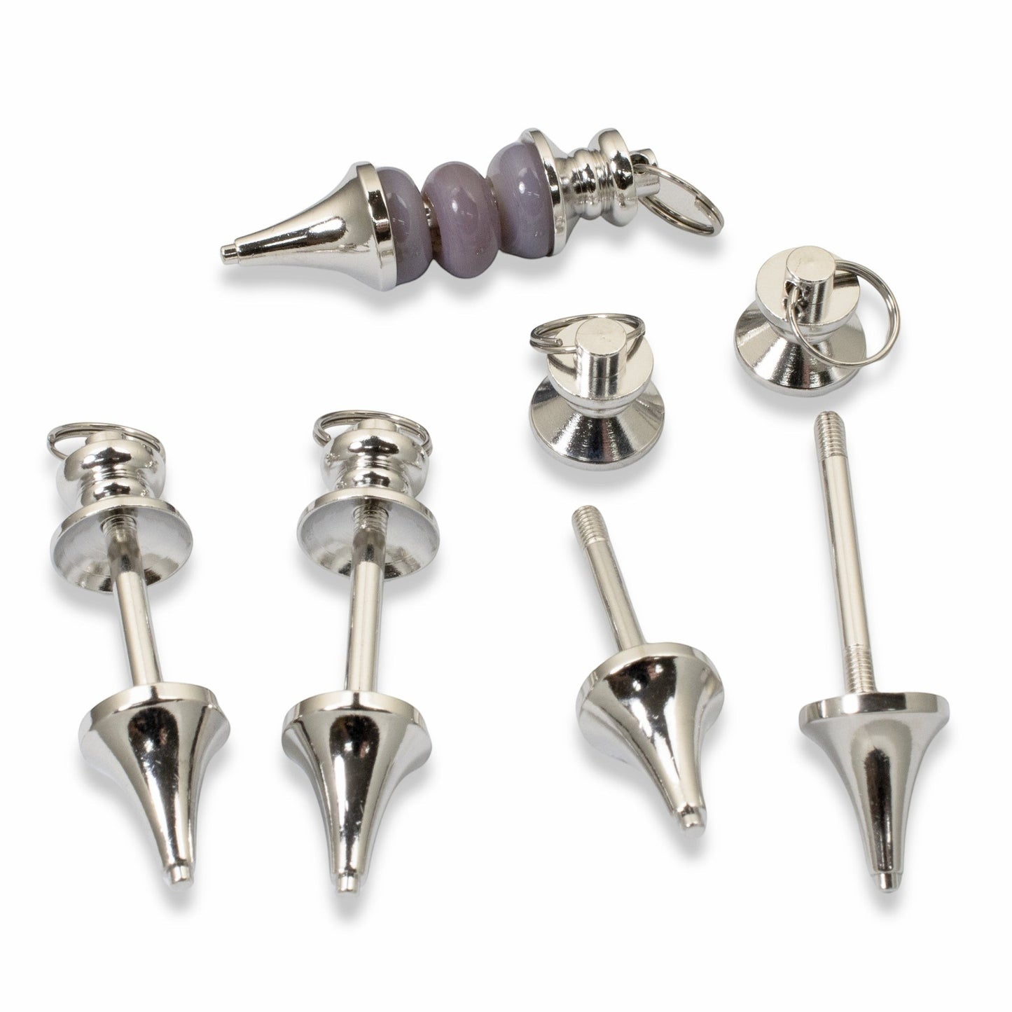 Hackberry Creek silver zinc alloy beadable pendants for DIY jewelry and keychains with interchangeable bead design