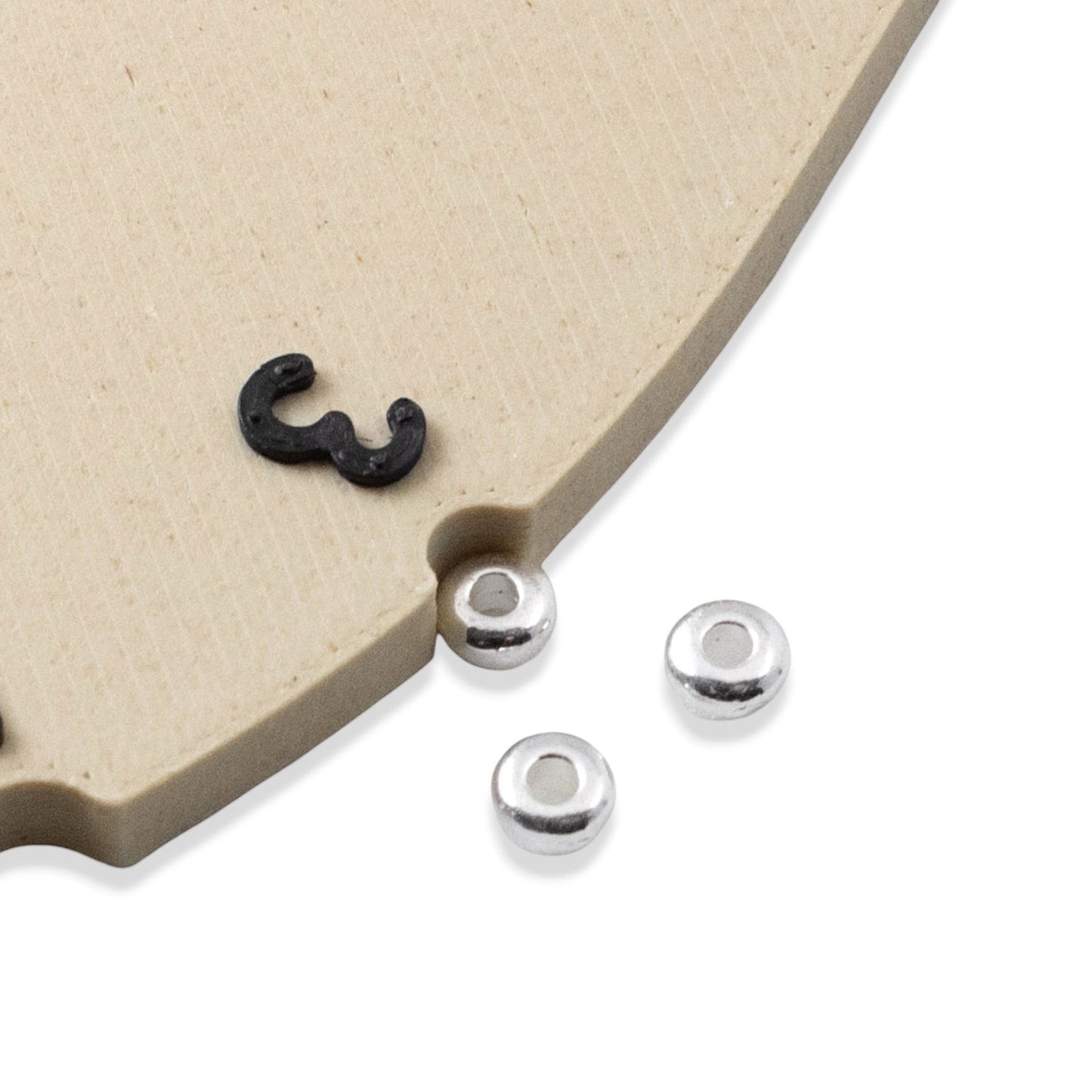 Hackberry Creek 3mm silver plated pewter heishi spacer beads for jewelry making. Smooth, bright finish.