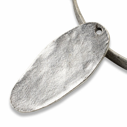 Hackberry Creek antique silver plated pewter oval pendant with a tree design. Unique focal piece for jewelry.