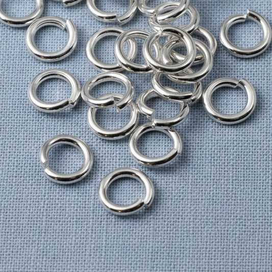 Hackberry Creek 8mm bright silver 304 stainless steel jump rings for heavy duty jewelry making and chainmaille.