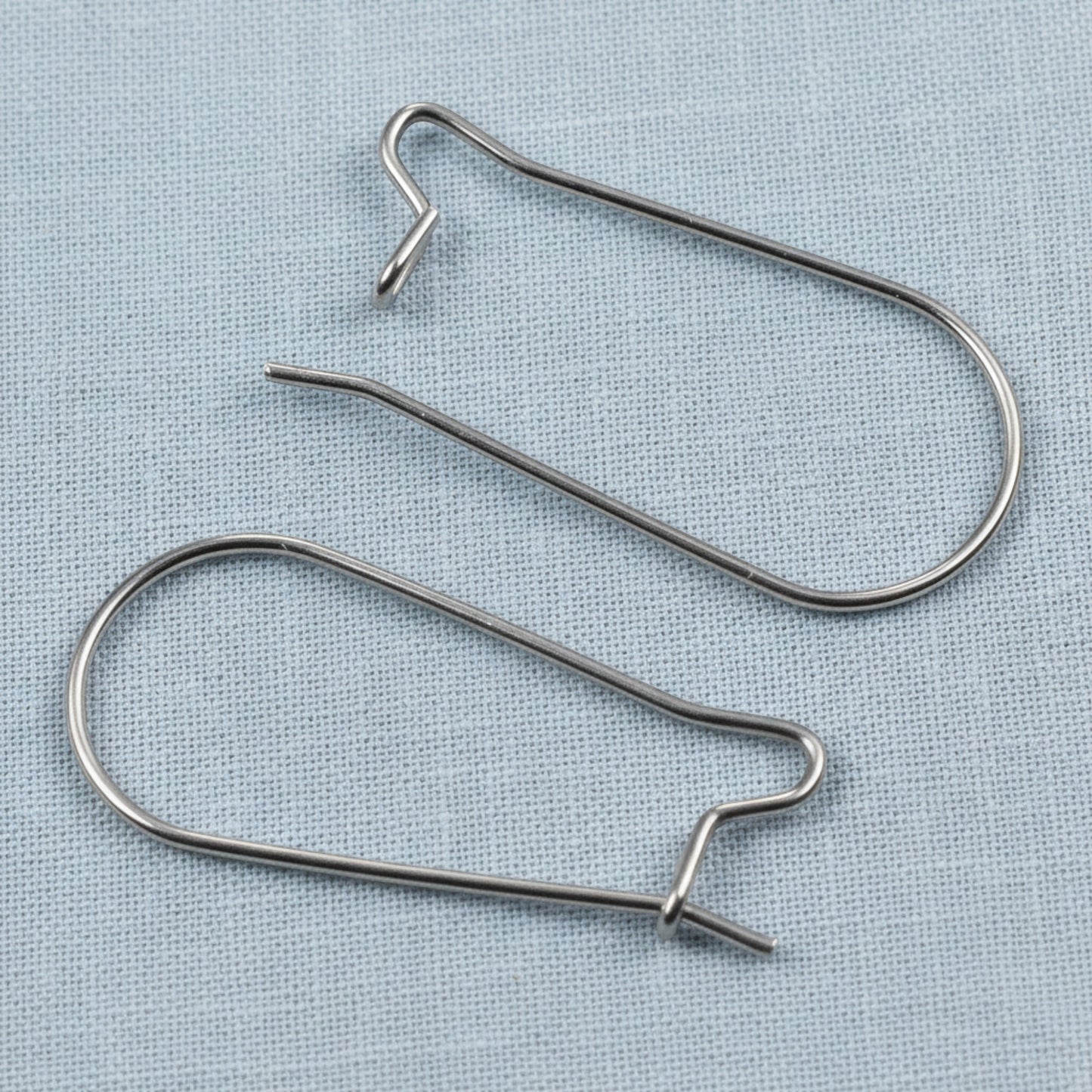 Hackberry Creek 25mm stainless steel kidney ear wires with safety hook closure for dangle earrings.