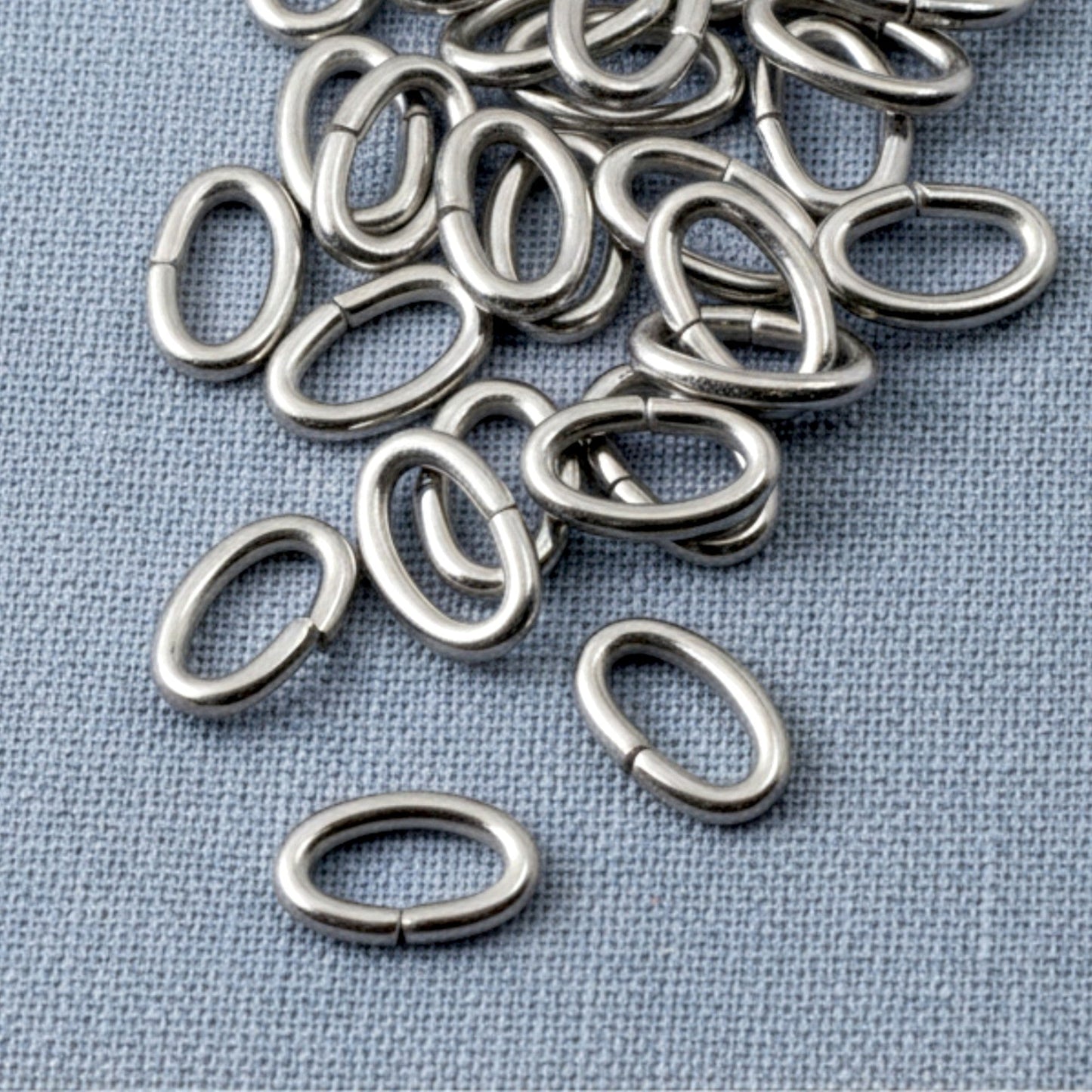 Hackberry Creek heavy duty dark silver 304 stainless steel oval jump rings for jewelry making and chainmaille
