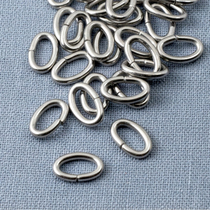 Hackberry Creek heavy duty dark silver 304 stainless steel oval jump rings for jewelry making and chainmaille