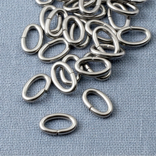 Hackberry Creek heavy duty dark silver 304 stainless steel oval jump rings for jewelry making and chainmaille