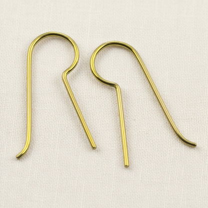 Hackberry Creek yellow niobium earring hooks with a 14mm customizable leg for jewelry making and sensitive ears.