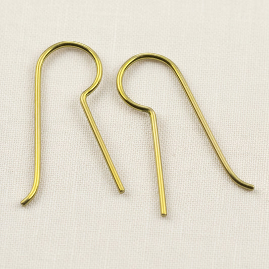 Hackberry Creek yellow niobium earring hooks with a 14mm customizable leg for jewelry making and sensitive ears.