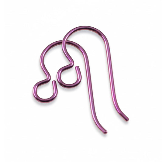 Premium Pink Niobium Ear Wires, 10-Pack Hypoallergenic Earring Hooks, USA Made