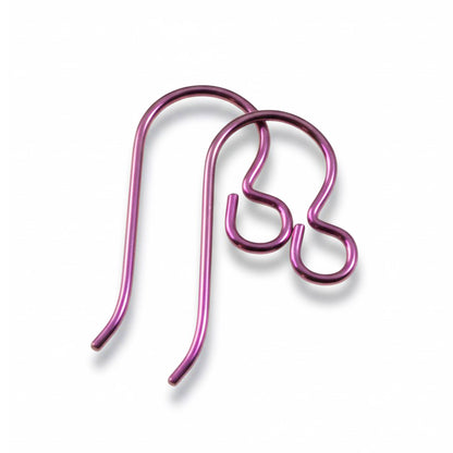 Premium Pink Niobium Ear Wires, 10-Pack Hypoallergenic Earring Hooks, USA Made