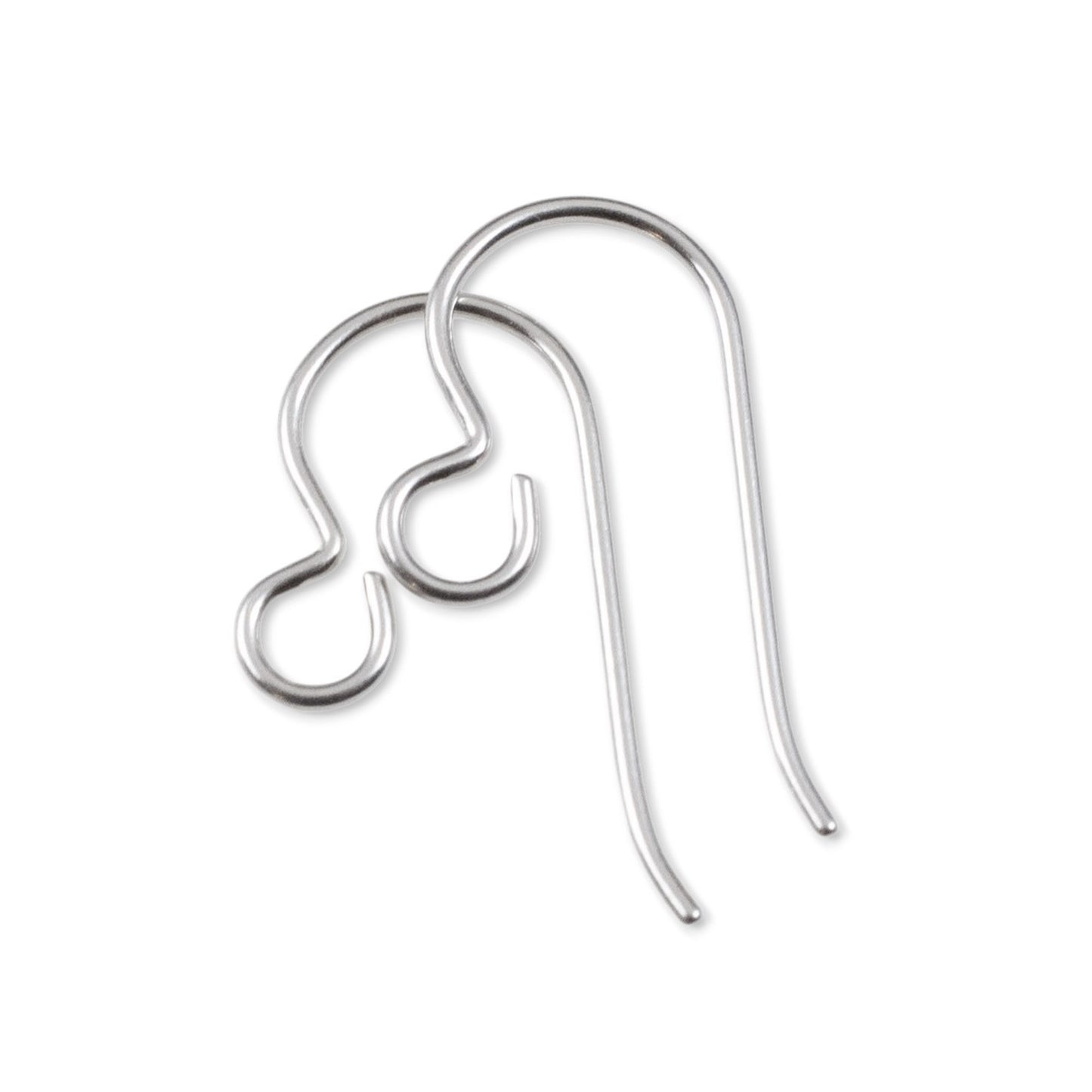 10 Sterling Silver Ear Wires - Regular Loop - USA Made - French Earring Hooks