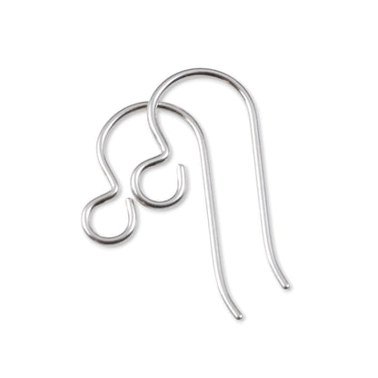 10 Sterling Silver Ear Wires - Regular Loop - USA Made - French Earring Hooks