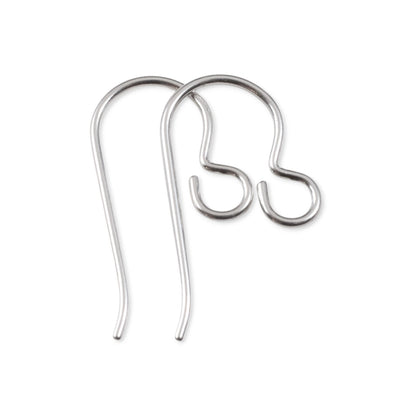10 Sterling Silver Ear Wires - Regular Loop - USA Made - French Earring Hooks