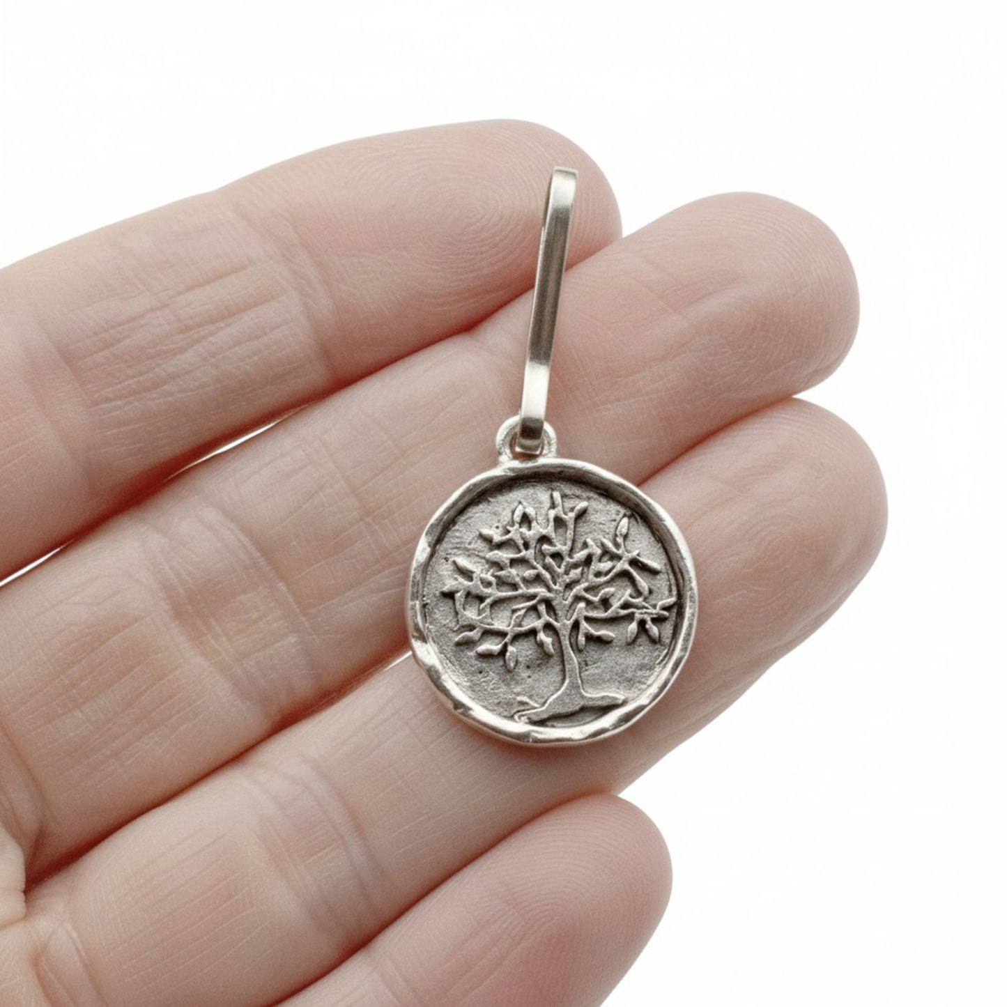 Tree of Life Zipper Charm, Pewter Bag Accessory, Keychain Clip, Purse Decoration