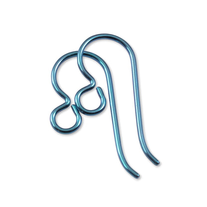 Premium Turquoise Niobium Ear Wires, 10-Pack Blue Hypoallergenic Earring Hooks, USA Made