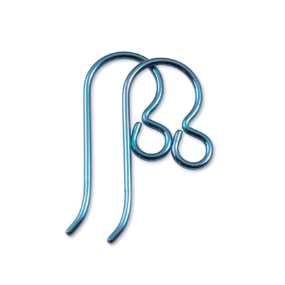 Premium Turquoise Niobium Ear Wires, 10-Pack Blue Hypoallergenic Earring Hooks, USA Made