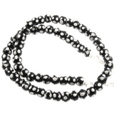 black polka dot lampwork beads