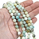 Brown Amazonite Beads, 8mm Round Gemstone Strand, Ideal for DIY Jewelry