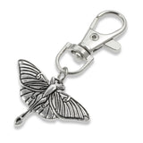 Luna Moth Key Fob, Renewal Symbol Clip-On Accessory, Whimsical Purse Charm, New Beginnings Gift