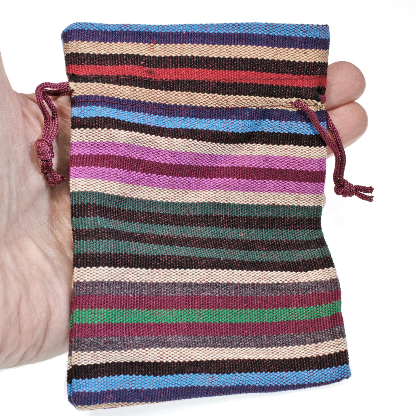 Striped Drawstring Bags, Ethnic Style Fabric Cloth Pouch 10/Pkg