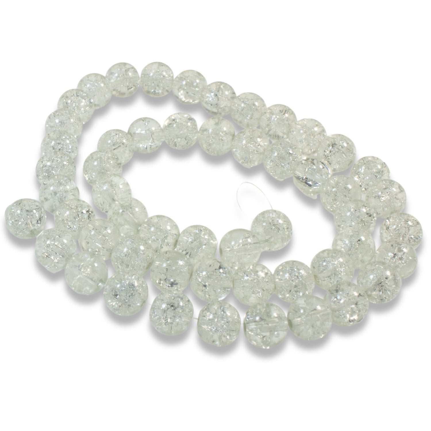 8mm Clear Round Glass Crackle Beads | Hackberry Creek