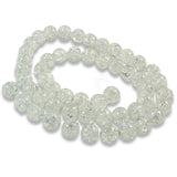 50 Clear 8mm Round Glass Crackle Beads, Glass Beads for Jewelry Making & Crafts