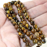 6mm Brown Tiger Eye Beads, Earthy Jewelry Making Supplies for DIY Jewelry