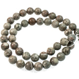 Gray Maifan Stone 8mm Round Beads, Fossil Jasper Gemstone, 46 Pcs/Strand