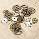 Steampunk Gear Connectors - Industrial Chic Jewelry & Crafts - 14-Piece Set