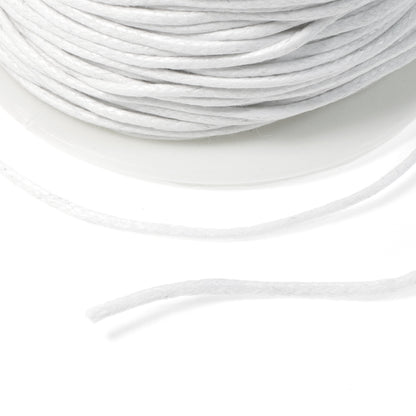 White 1.5mm Waxed Cotton Cord, 100 Yards, Macrame, Beading String