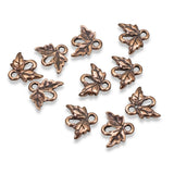 10 Copper Leaf Links, TierraCast Tiny Leaf Connectors