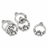5 Silver Small Claddagh Charms, Celtic Irish Symbol Pendant for DIY Jewelry